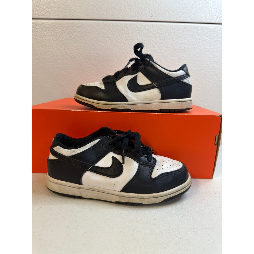Nike Dunk Low Panda Black White Sneakers 1.5Y #2187